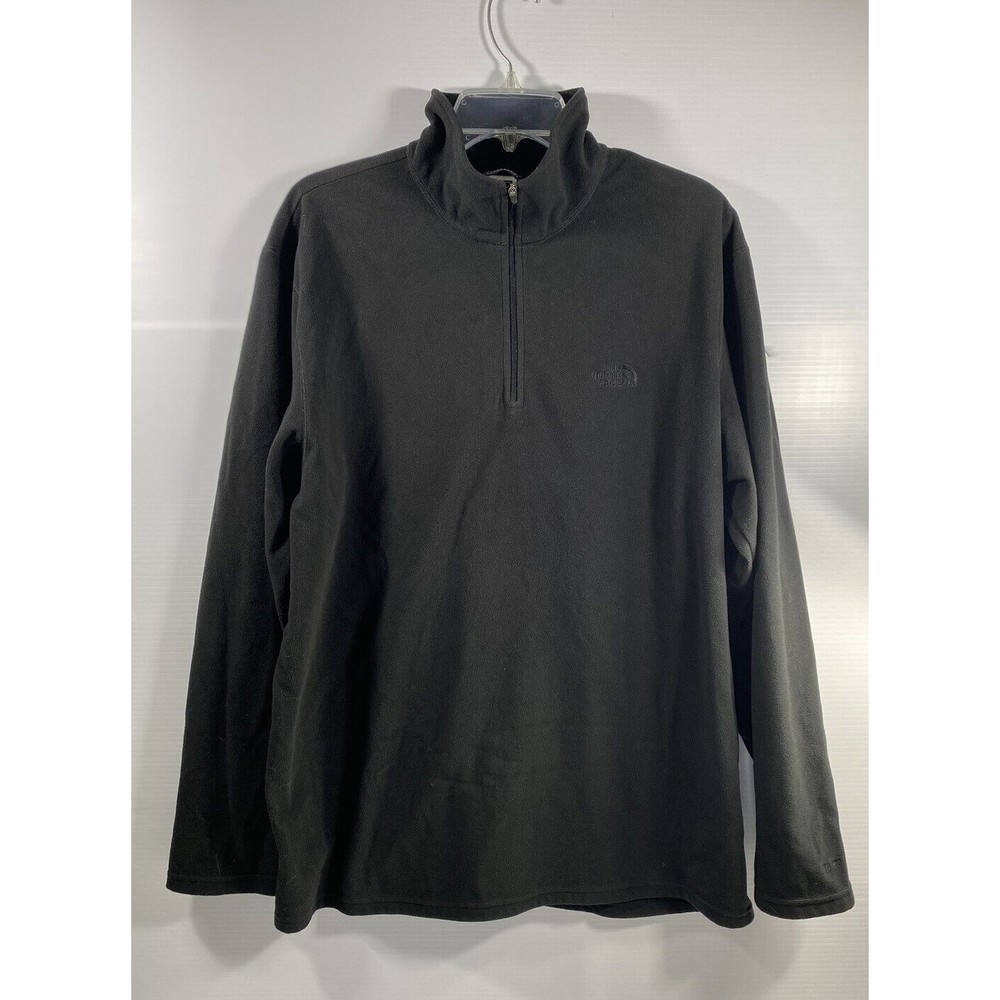 The North Face Fleece Jacket 1/4 Zip Mens Size XL Black Logo